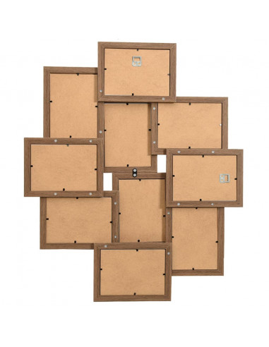 Cornice per Collage 10x(10x15 cm) Foto Marrone Chiaro in MDF