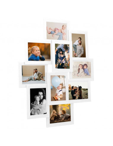 Cornice per Foto Collage per 10x(13x18 cm) Foto Bianco in MDF