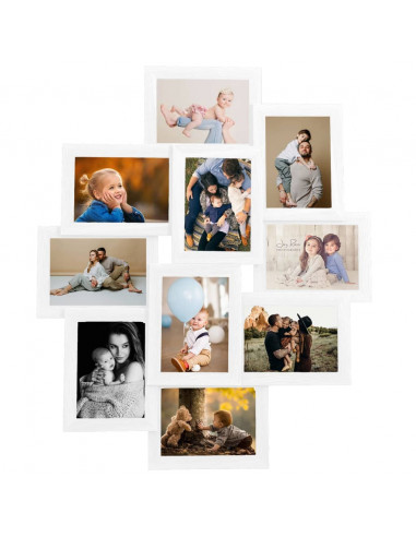 Cornice per Foto Collage per 10x(13x18 cm) Foto Bianco in MDF