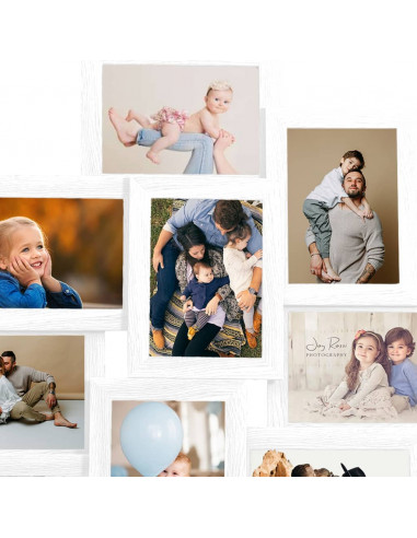 Cornice per Foto Collage per 10x(13x18 cm) Foto Bianco in MDF