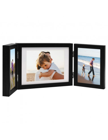 Cornici Portafoto a Libro Nere 22x15cm +2x(10x15)cm