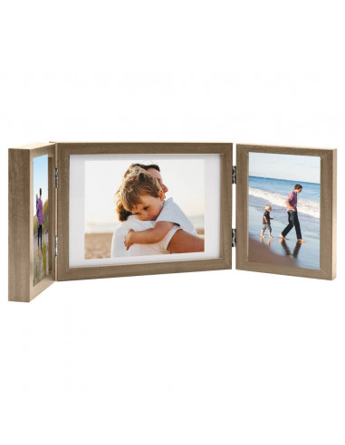 Cornici Portafoto a Libro Marrone Chiaro 28x18 cm+2x(13x18 cm)