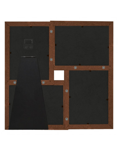 Cornice Multipla per 4 Foto 13x18cm Marrone Scuro in MDF