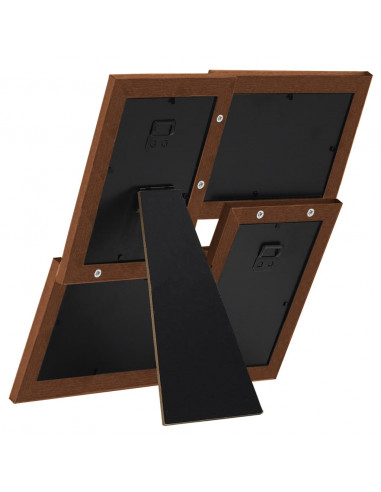 Cornice Multipla per 4 Foto 13x18cm Marrone Scuro in MDF