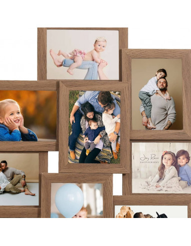 Cornice per Collage 10x(13x18 cm) Foto Marrone Chiaro in MDF