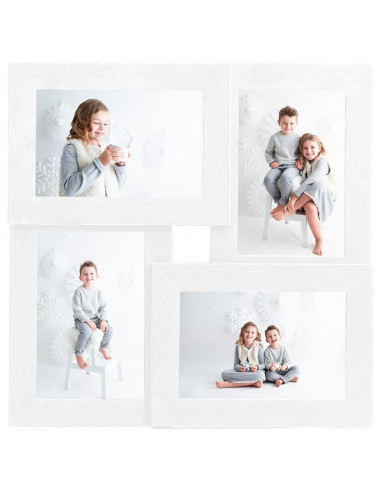 Cornice per Collage per 4x(13x18 cm) Foto Bianca in MDF