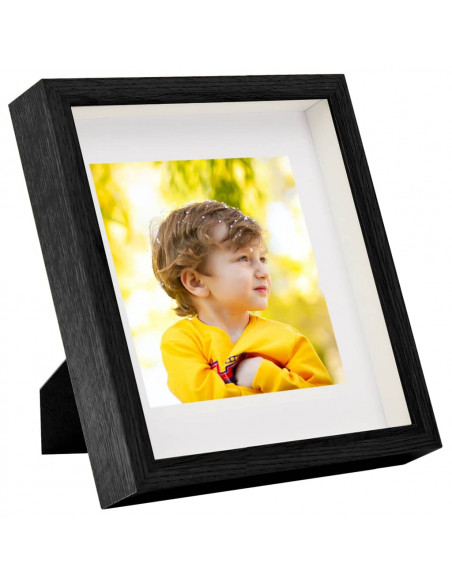Set di Cornici Fotografiche 3D 3 pz Nero 23x23 cm Foto 13x13 cm