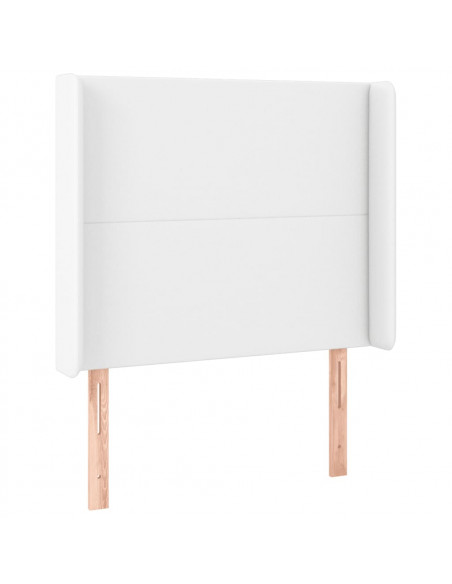 Testiera a LED Bianco 93x16x118/128 cm in Similpelle