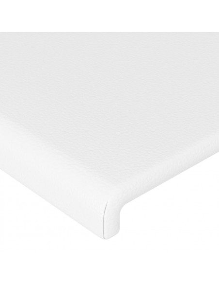 Testiera a LED Bianco 93x16x118/128 cm in Similpelle