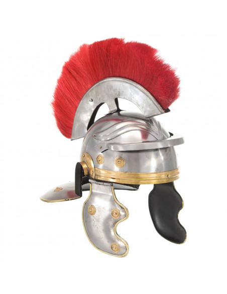 Elmo da Soldato Antico Romano per LARP in Acciaio Argento