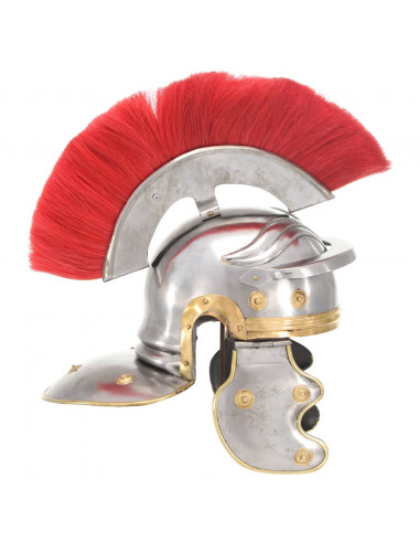 Elmo da Soldato Antico Romano per LARP in Acciaio Argento