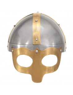 Elmo da Vichingo Antico Replica LARP Argento in Acciaio 2