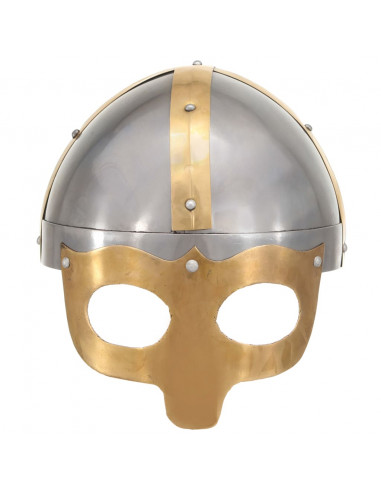 Elmo da Vichingo Antico Replica LARP Argento in Acciaio