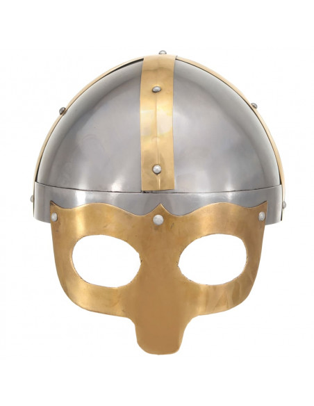 Elmo da Vichingo Antico Replica LARP Argento in Acciaio