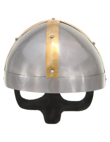 Elmo da Vichingo Antico Replica LARP Argento in Acciaio