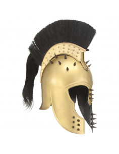 Elmo da Guerriero Greco Antico per LARP in Acciaio Ottone 2