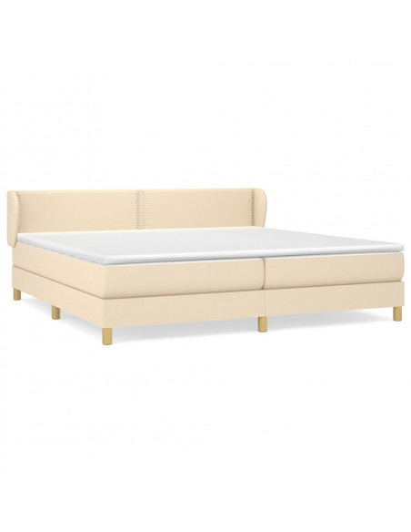 Giroletto a Molle con Materasso Crema 200x200 cm in Tessuto