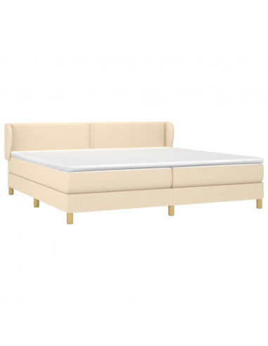 Giroletto a Molle con Materasso Crema 200x200 cm in Tessuto