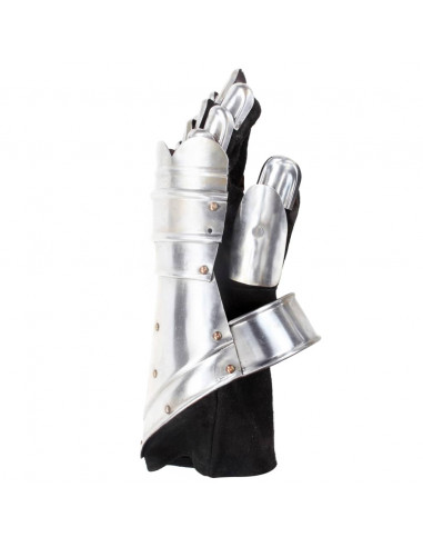 Guanti da Cavaliere Medievale Replica LARP in Argento Acciaio