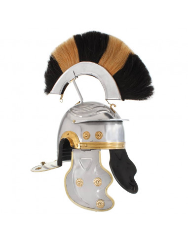 Elmo da Soldato Romano per LARP in Acciaio Argento