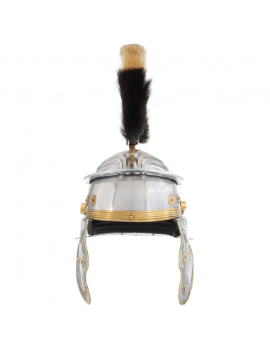 Elmo da Soldato Romano per LARP in Acciaio Argento