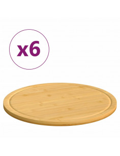 Taglieri 6 pz Ø30x1,5 cm in Bambù 2