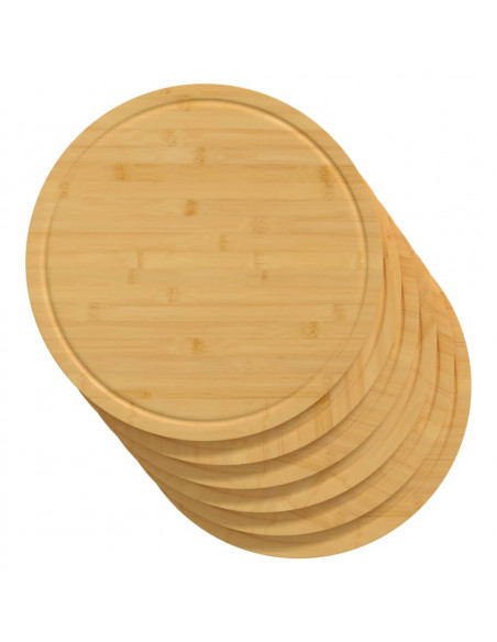 Taglieri 6 pz Ø30x1,5 cm in Bambù