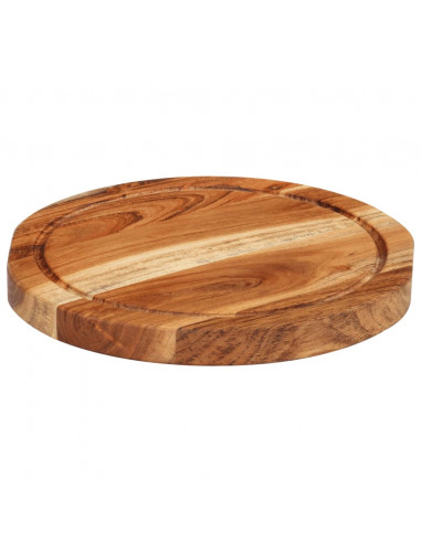 Tagliere Ø25x2,5 cm in Legno Massello di Acacia