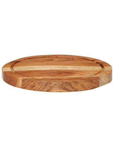 Tagliere Ø25x2,5 cm in Legno Massello di Acacia