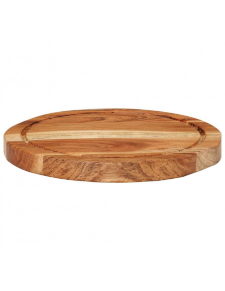Tagliere Ø25x2,5 cm in Legno Massello di Acacia