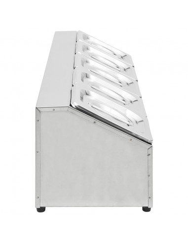 Supporto Gastronorm con 5 Contenitori GN 1/6 in Acciaio Inox