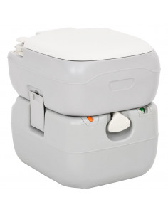 Toilette da Campeggio Portatile Grigia e Bianca 22+12 L in HDPE 2
