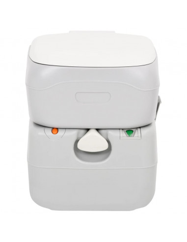 Toilette da Campeggio Portatile Grigia e Bianca 22+12 L in HDPE