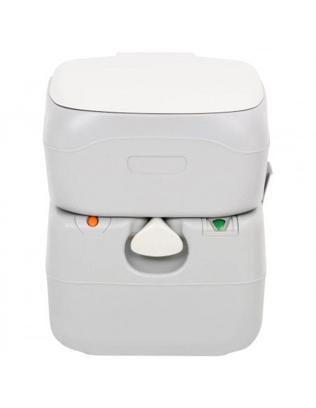 Toilette da Campeggio Portatile Grigia e Bianca 22+12 L in HDPE