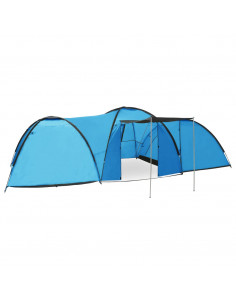 Tenda Igloo da Campeggio 650x240x190 cm per 8 Persone Blu 2