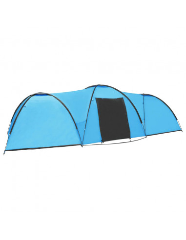 Tenda Igloo da Campeggio 650x240x190 cm per 8 Persone Blu