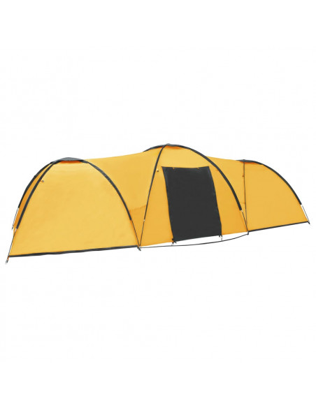 Tenda Igloo da Campeggio 650x240x190 cm per 8 Persone Gialla