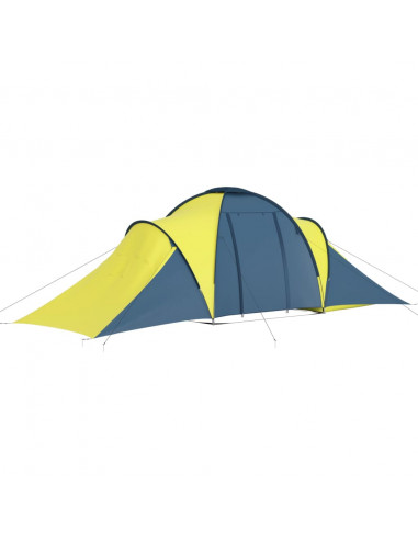 Tenda da Campeggio per 6 Persone Blu e Giallo