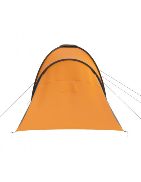 Tenda da Campeggio 6 Persone in Tessuto Grigio e Arancione