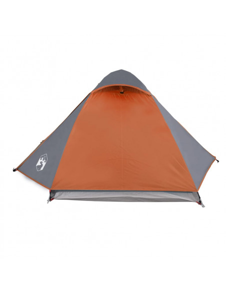 Tenda da Campeggio a Cupola 2 Persone Grigio e Arancione