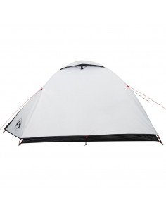 Tenda Campeggio a Cupola 4 Persone Bianca Tessuto Impermeabile 2