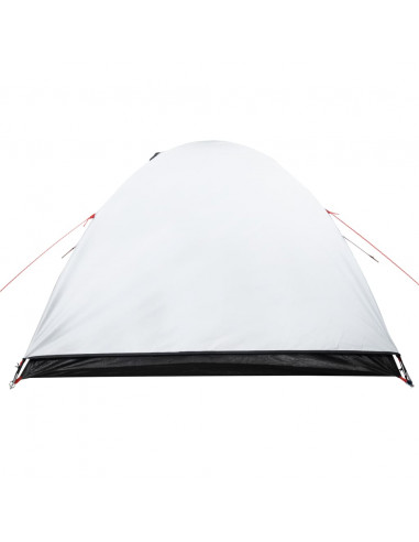Tenda Campeggio a Cupola 4 Persone Bianca Tessuto Impermeabile