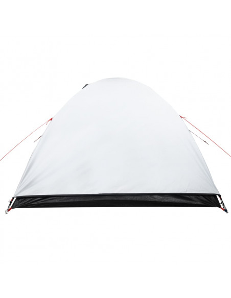Tenda Campeggio a Cupola 4 Persone Bianca Tessuto Impermeabile