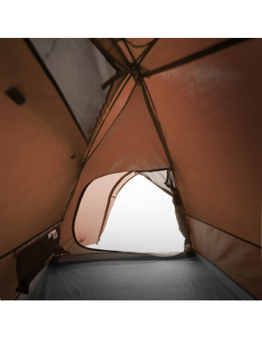Tenda da Campeggio a Cupola 2 Persone Grigio e Arancione