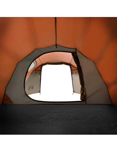 Tenda da Campeggio a Tunnel per 3 Persone Grigio e Arancione