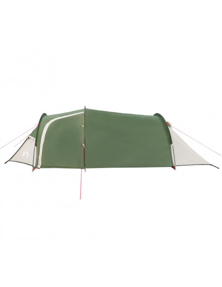 Tenda da Campeggio a Tunnel per 3 Persone Verde Impermeabile