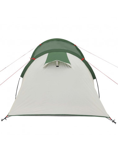 Tenda da Campeggio a Tunnel per 3 Persone Verde Impermeabile