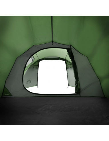 Tenda da Campeggio a Tunnel per 3 Persone Verde Impermeabile