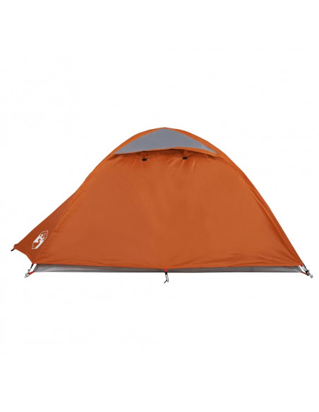 Tenda a Cupola 2 Persone Grigio e Arancione Impermeabile