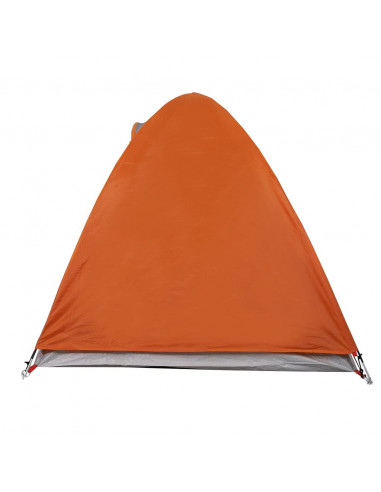 Tenda a Cupola 2 Persone Grigio e Arancione Impermeabile